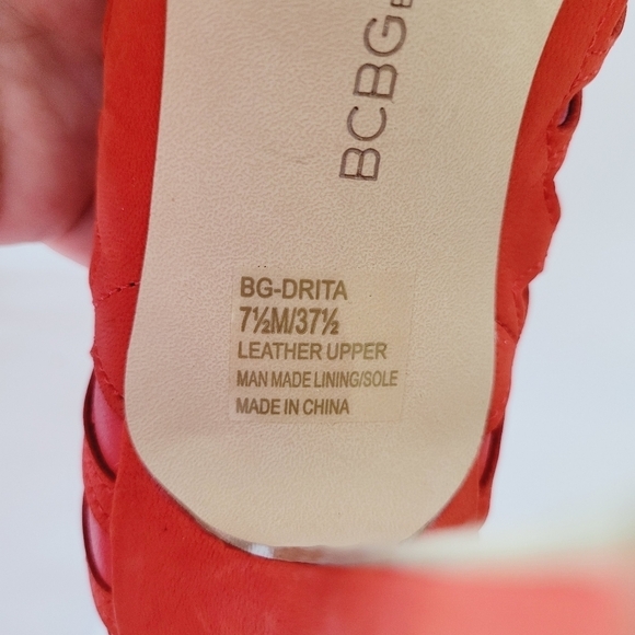 BCBGeneration Drita Red Suede Leather Laser Cut Zip Stilletto Heels - Picture 8 of 10